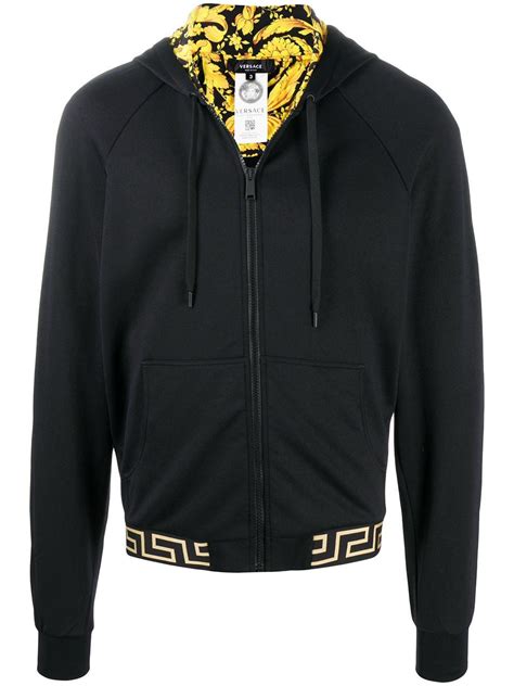 versace pullover herren schwarz|Versace zip up hoodie.